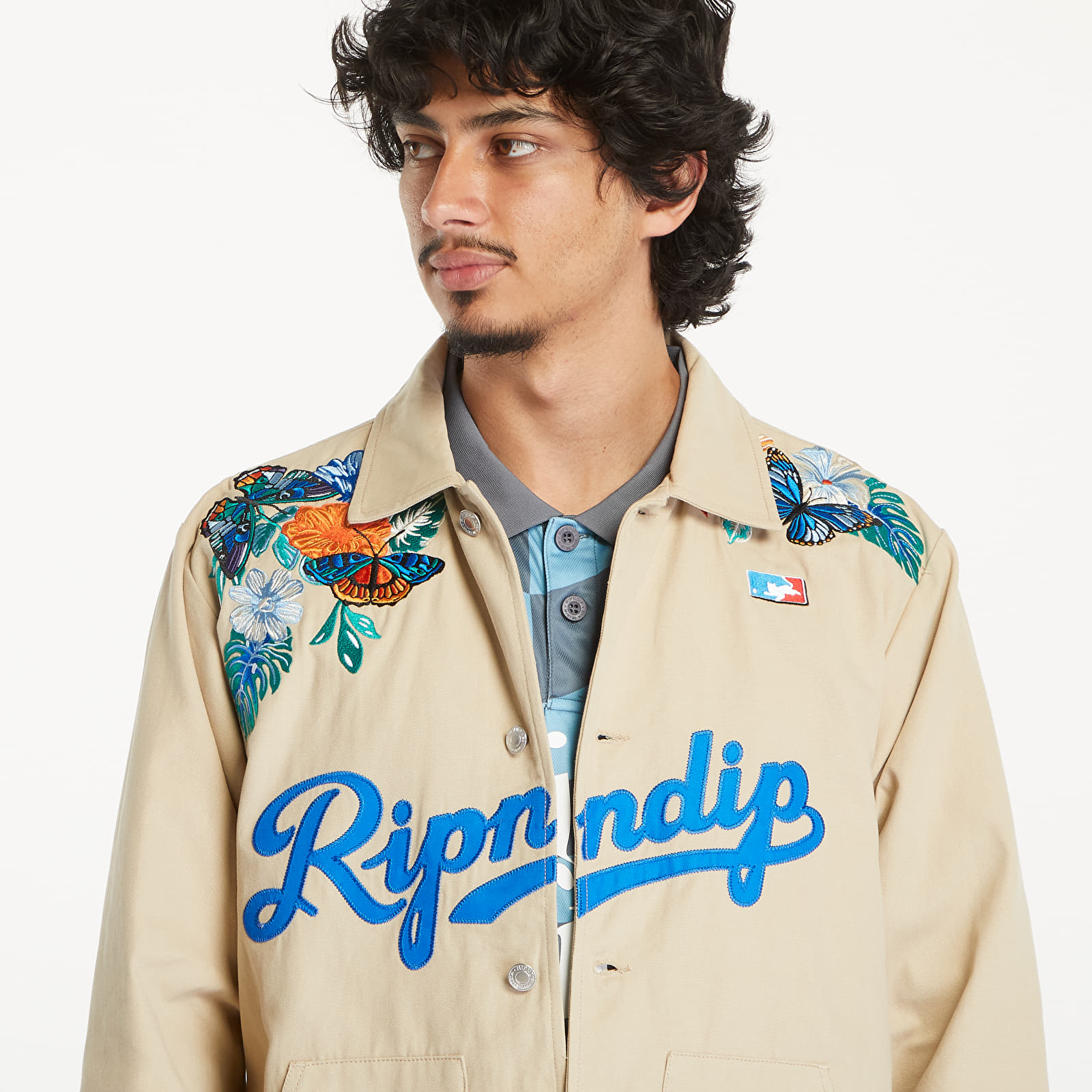 Vīriešu jakas RIPNDIP Los Ripndip Twill Coaches Jacket Khaki