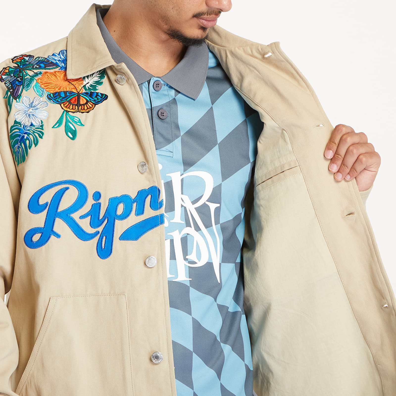 Herrenjacken RIPNDIP Los Ripndip Twill Coaches Jacket Khaki