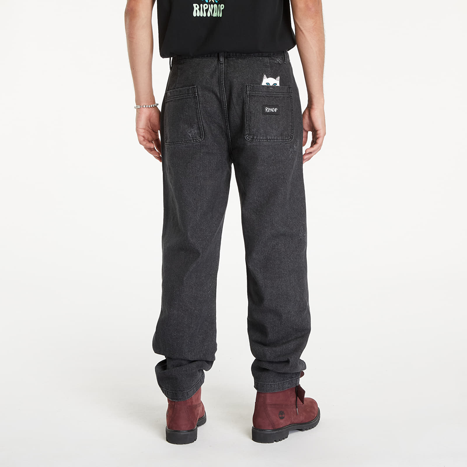 Men's jeans RIPNDIP Rockstar Distressed Denim Pants Black