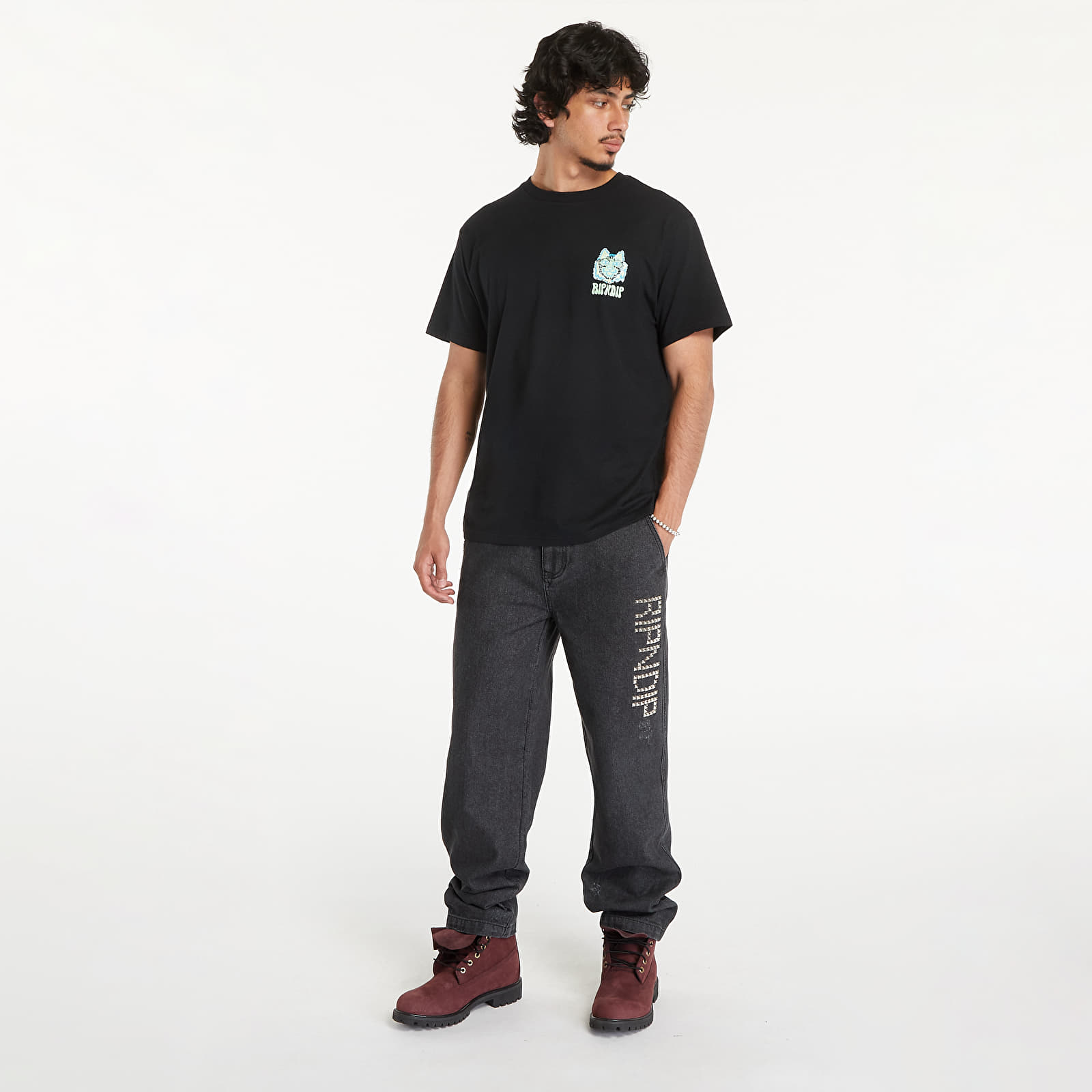Men's jeans RIPNDIP Rockstar Distressed Denim Pants Black