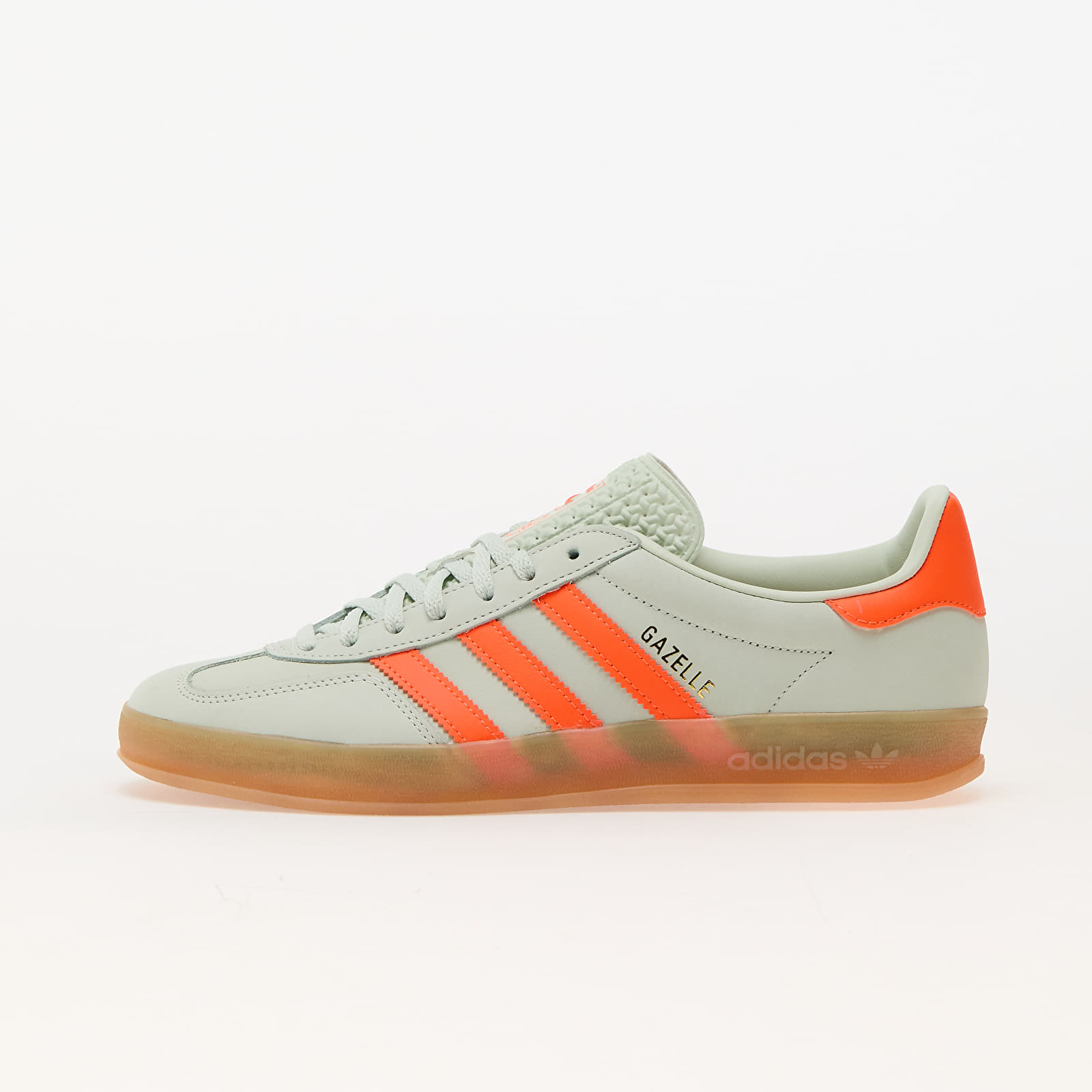 Women's sneakers and shoes adidas Gazelle Indoor W Linen Green/ Solar Orange/ Gum