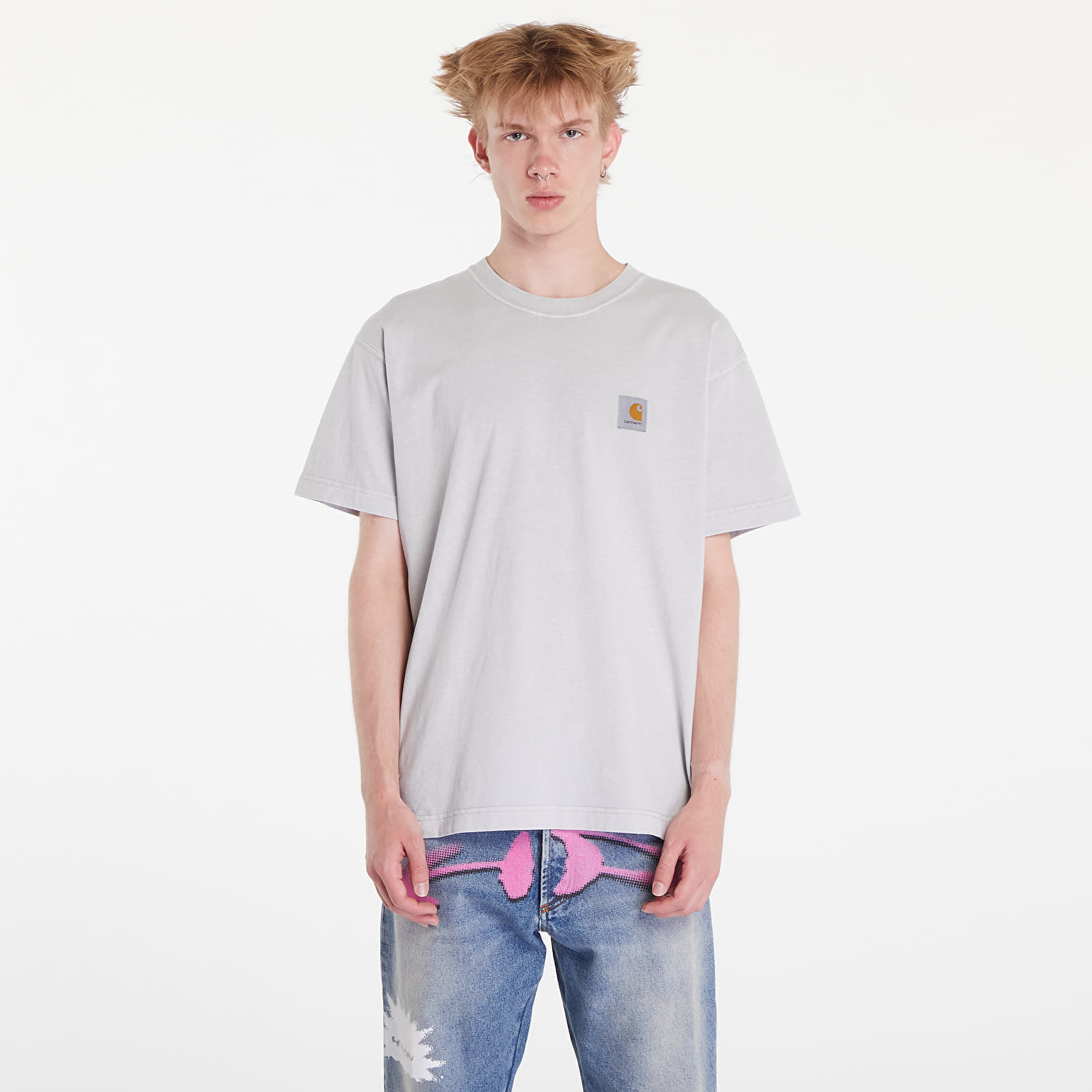 Tričko Carhartt WIP Nelson Short Sleeve T-Shirt UNISEX Sonic Silver XS