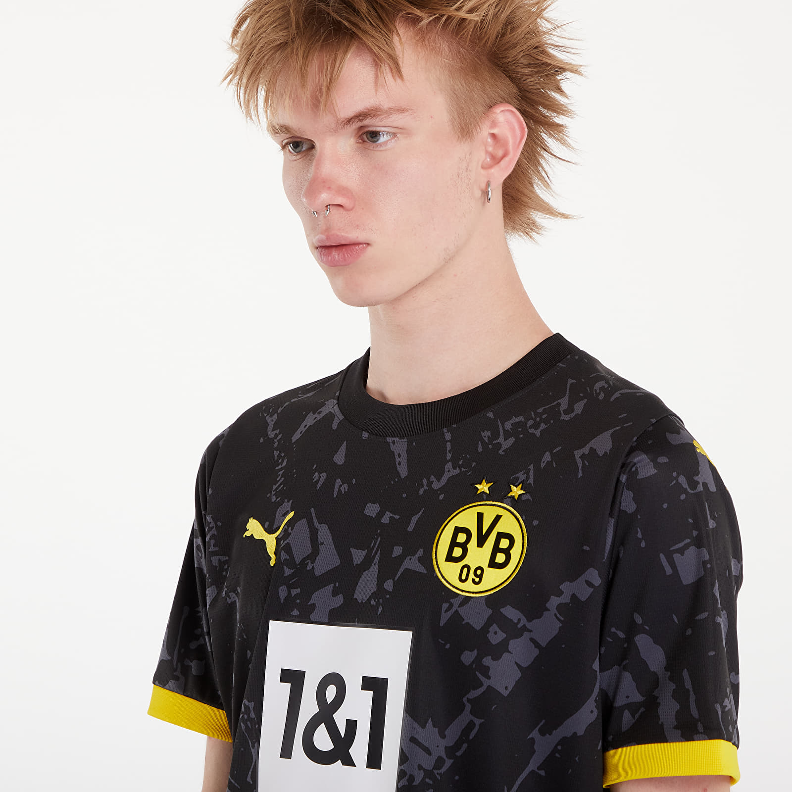 Camisetas hombre PUMA Borussia Dortmund Away Replica Jersey T-Shirt Black/ Cyber Yellow