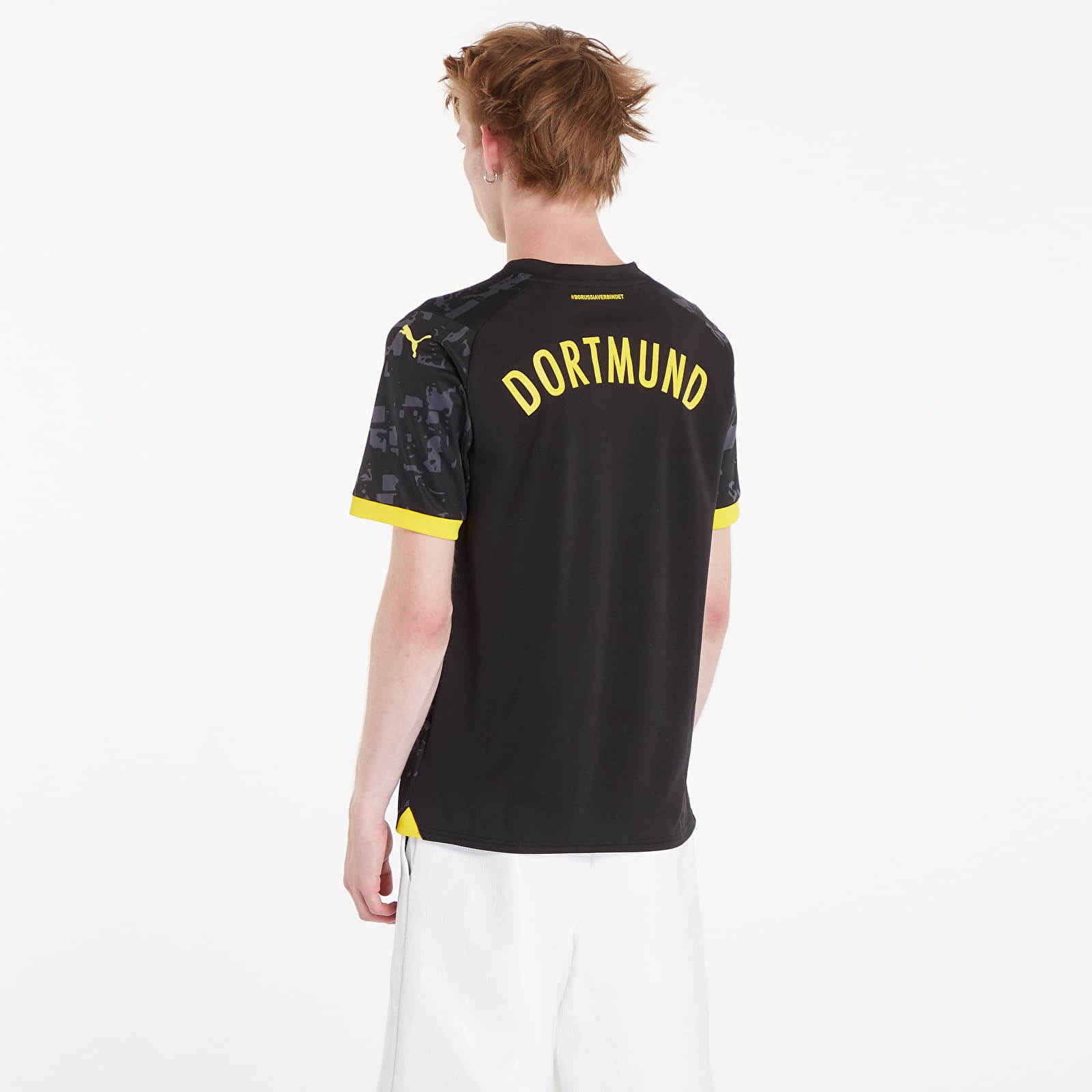 Camisetas hombre PUMA Borussia Dortmund Away Replica Jersey T-Shirt Black/ Cyber Yellow