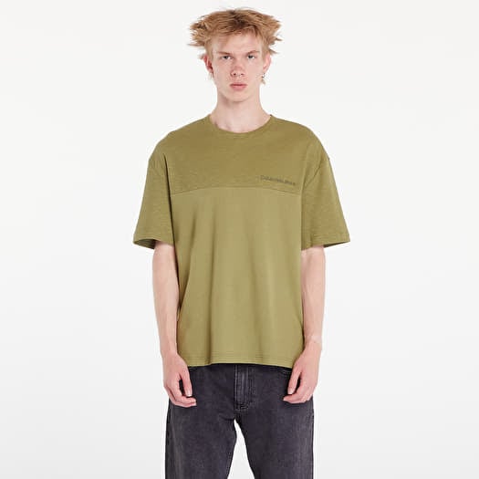 Majica Calvin Klein Jeans Texture Mix Cotton T-Shirt Dark Juniper