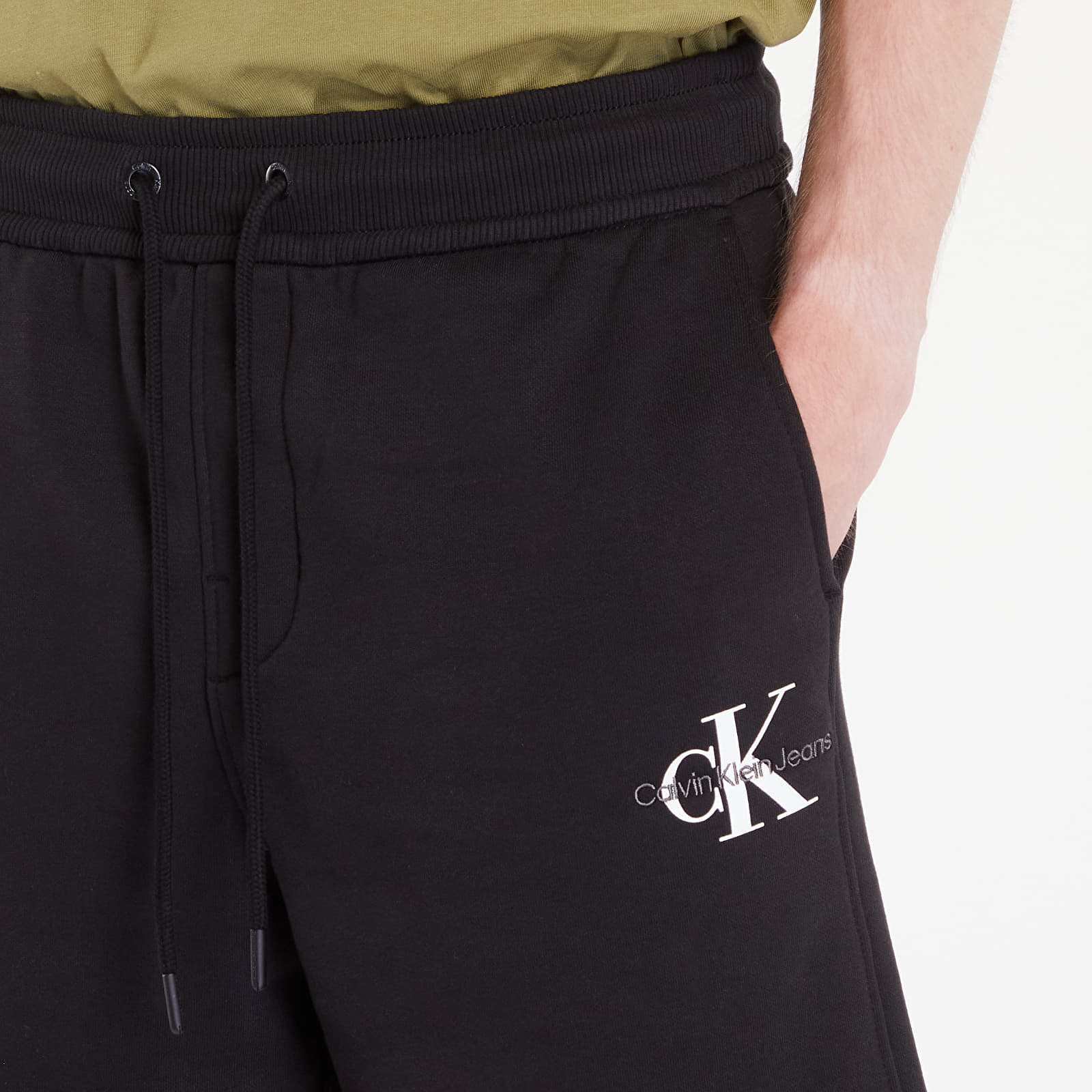 Férfi rövidnadrágok Calvin Klein Jeans Monogram Fleece Jogger Shorts Black