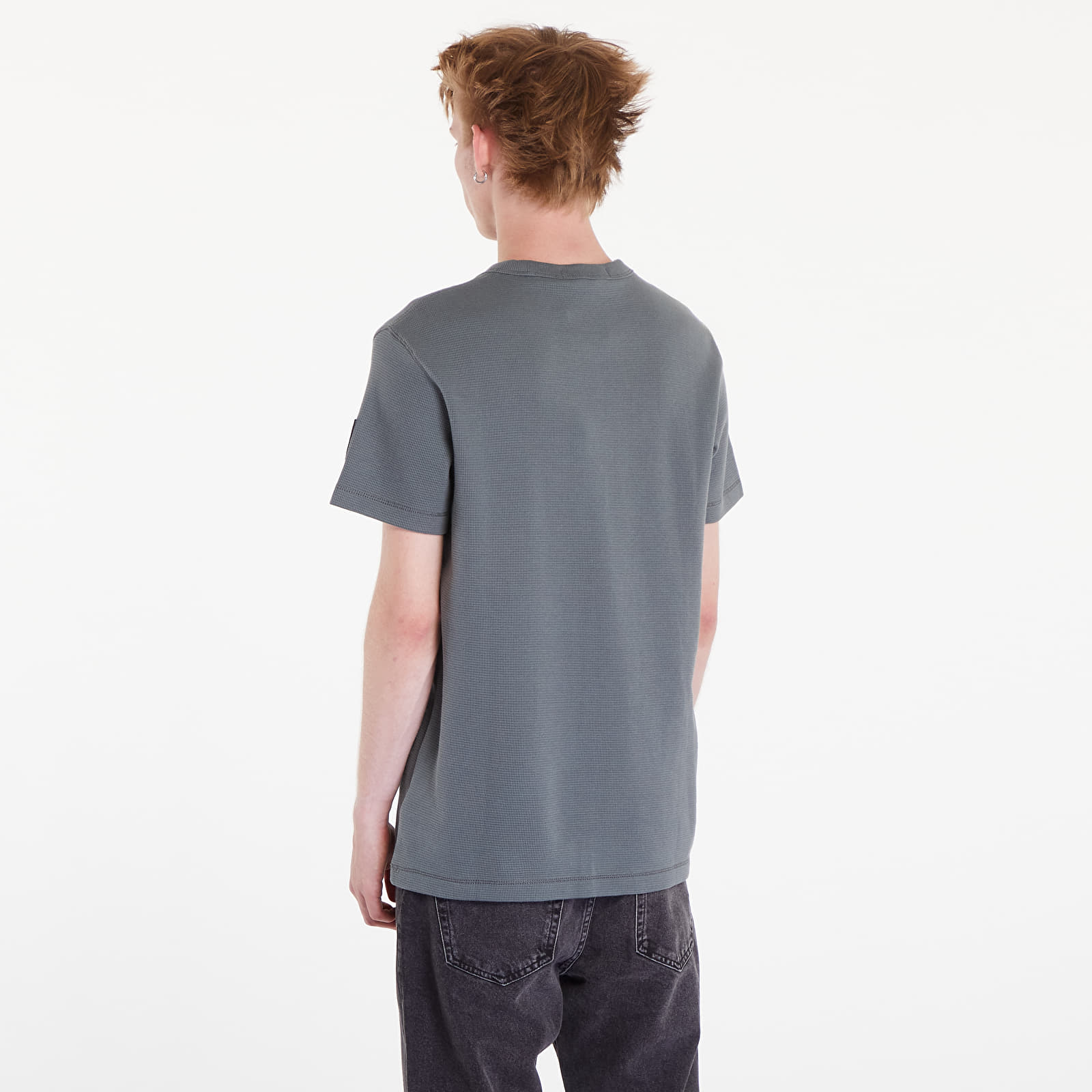 Men's T-shirts Calvin Klein Jeans Waffle Cotton Badge T-Shirt Endless Grey