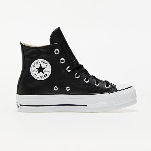Black and white high top chuck taylors discount