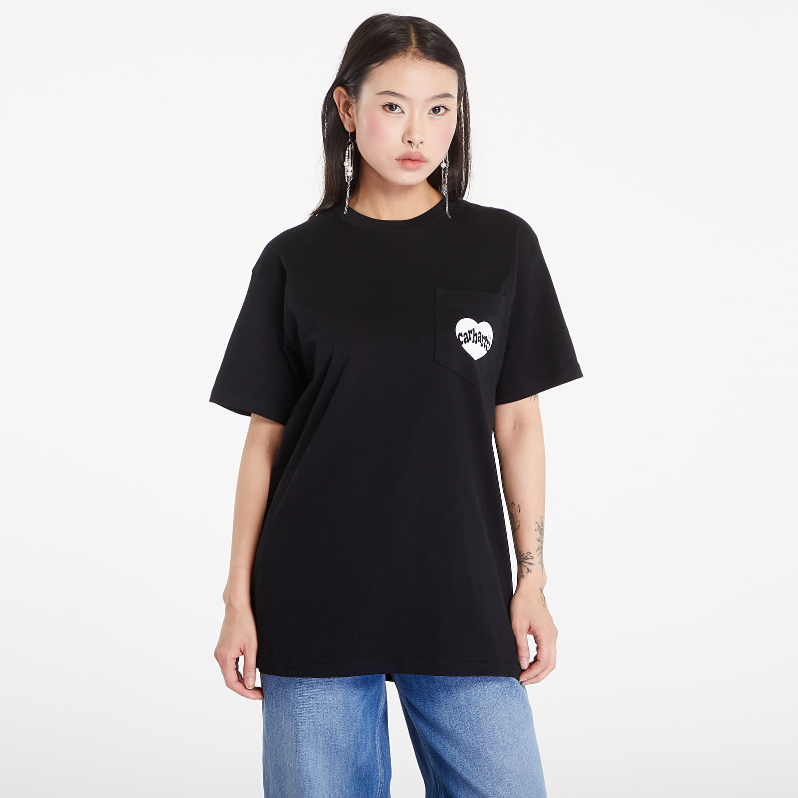 Muške majice kratkih rukava Carhartt WIP Short Sleeve Amour Pocket T-Shirt UNISEX Black/ White