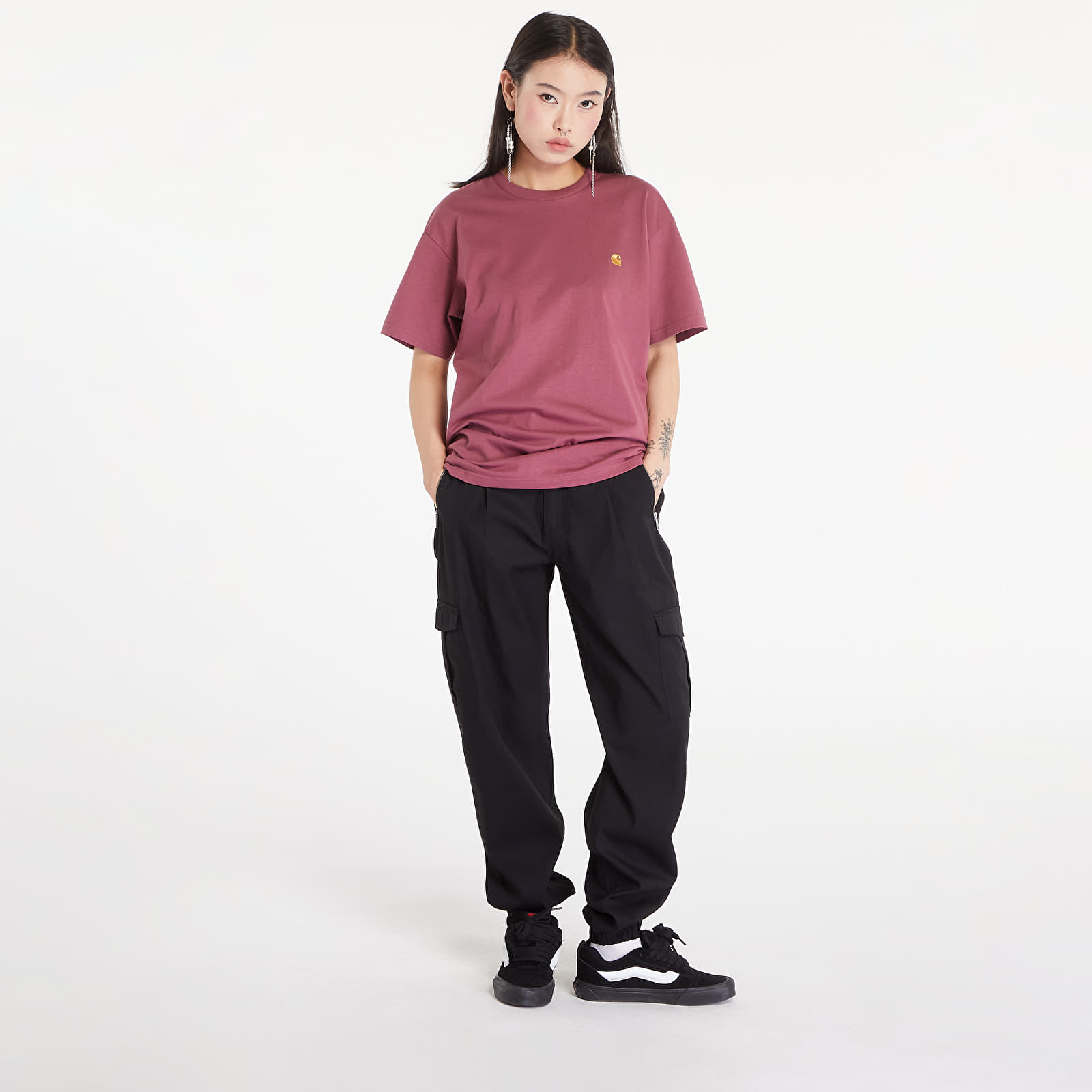 Men's T-shirts Carhartt WIP Short Sleeve Chase T-Shirt UNISEX Dusty Fuchsia/ Gold