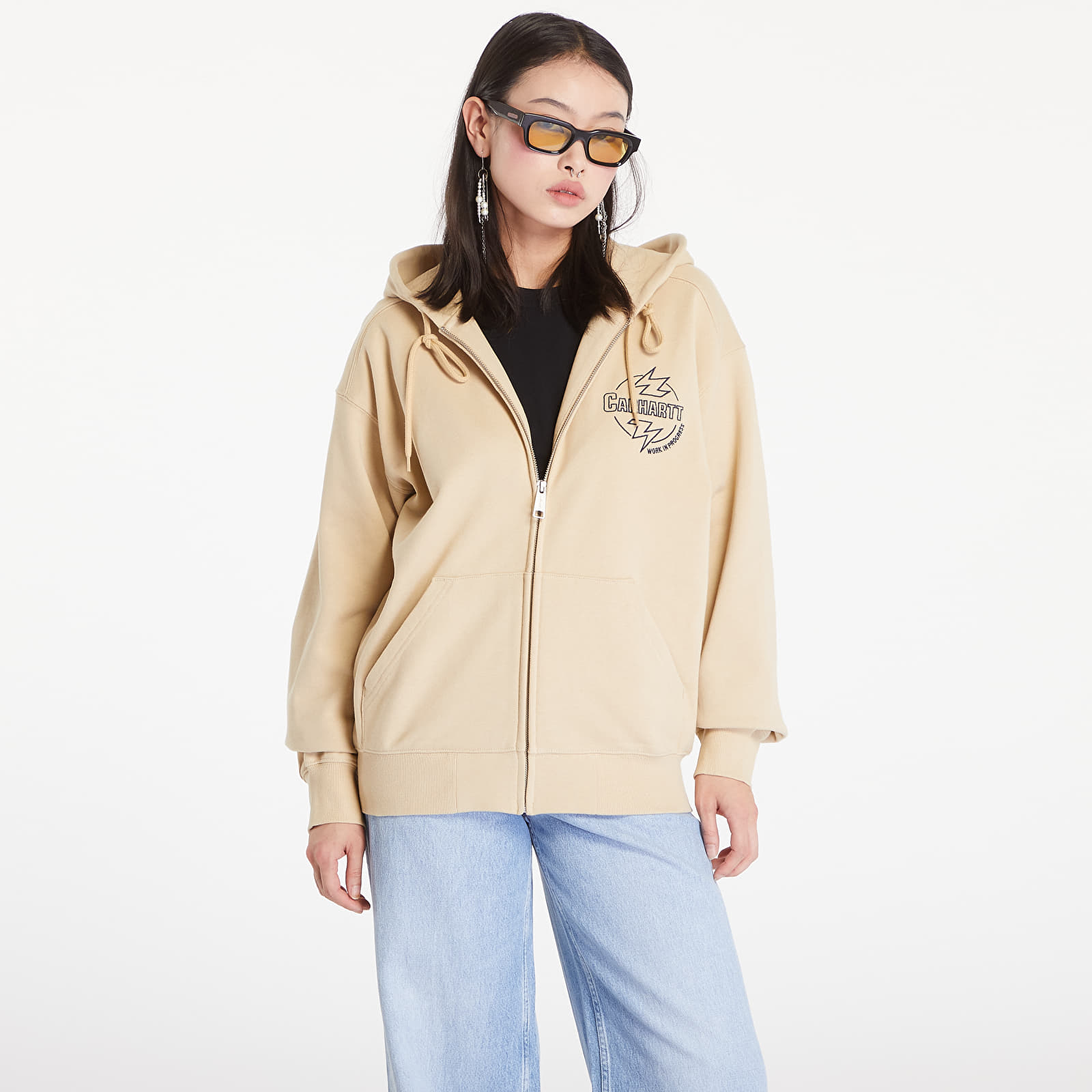 Férfi pulóverek Carhartt WIP Ablaze Hoodie UNISEX Cornsilk/ Air Force Blue