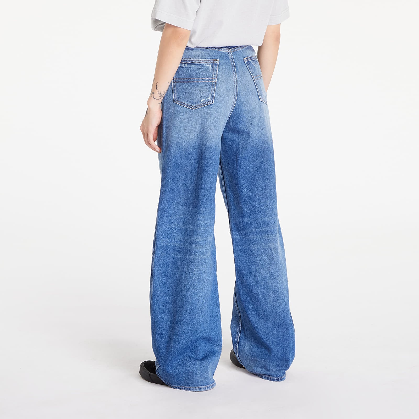 Tommy Hilfiger Τζιν Tommy Jeans Claire High Rise Wide Leg Distressed Jeans Denim Medium W28/L30 - 3