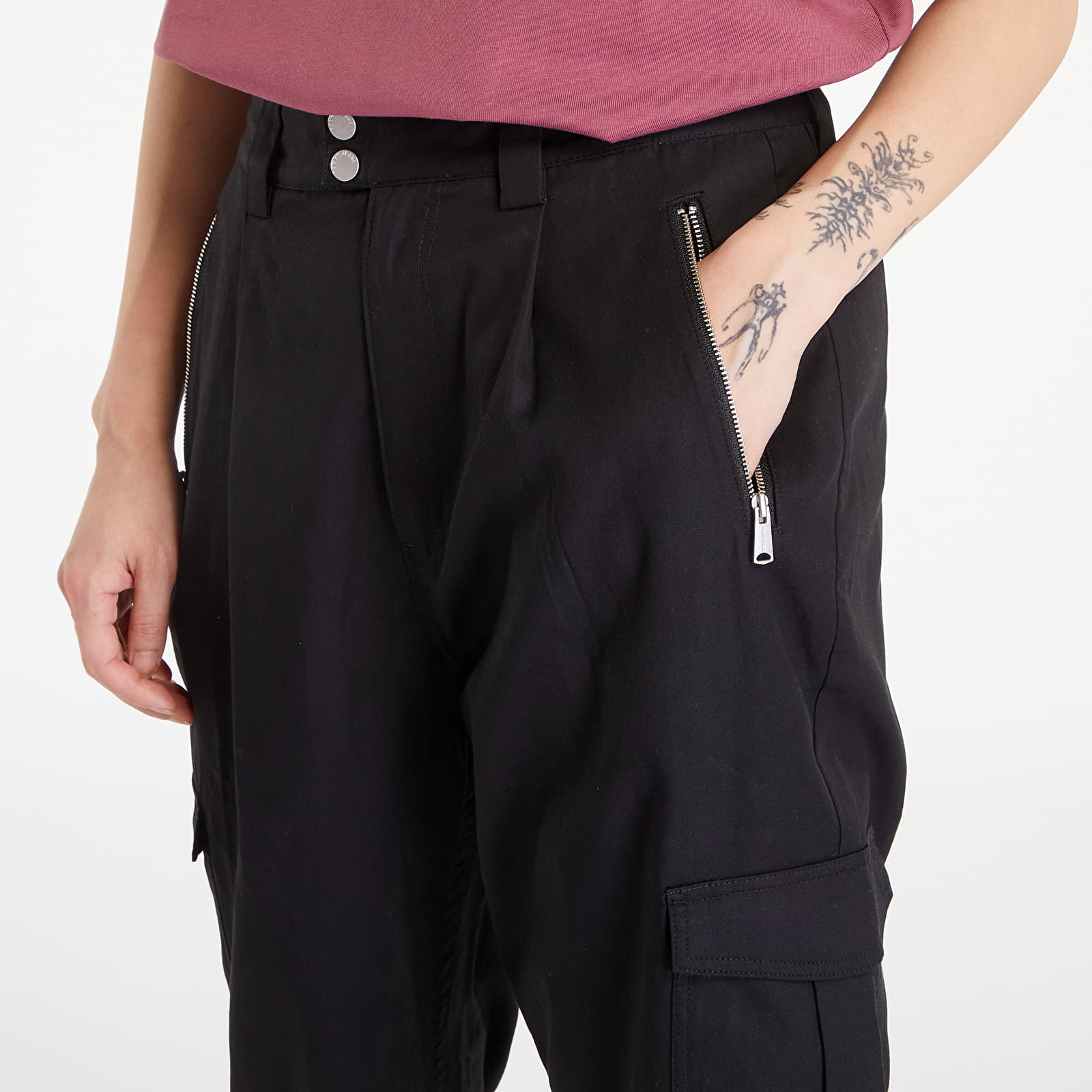 Naiste püksid Tommy Jeans Stretch Cargo Pants Black