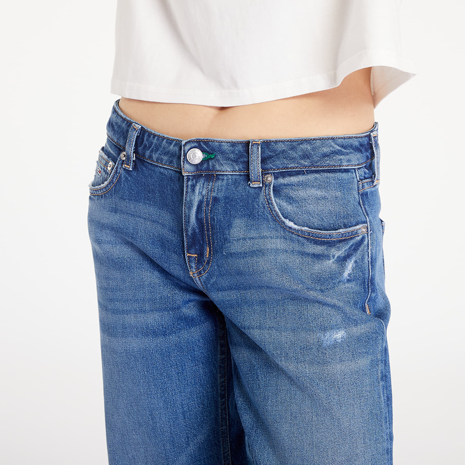 Jeans til kvinder Tommy Jeans Sophie Low Rise Straight Distressed Jeans Denim Medium