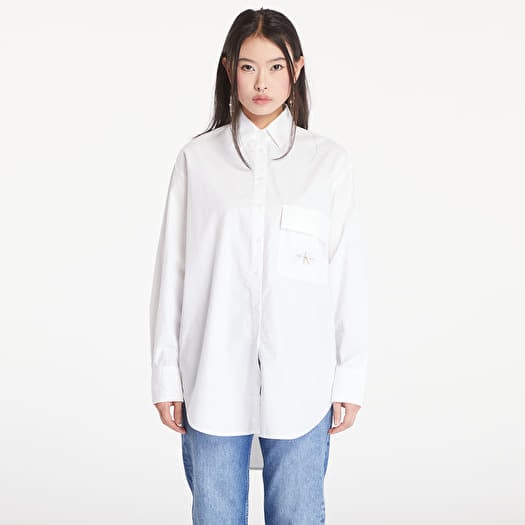 Calvin Klein Jeans Long Cotton Utility T-Shirt Bright White