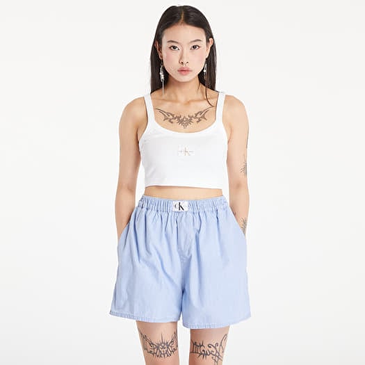 Calvin Klein Jeans Ribbed Cotton Bralette Top Bright White