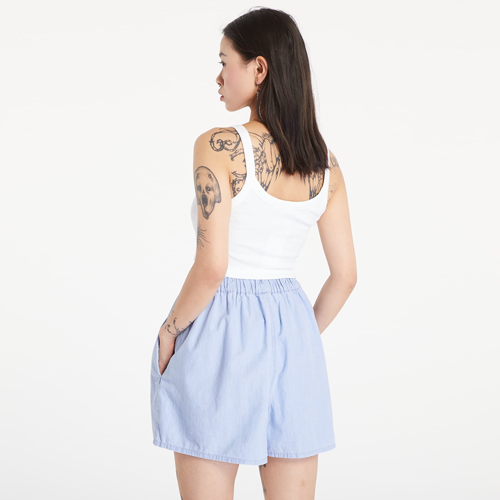 Tanktoppe til kvinder Calvin Klein Jeans Ribbed Cotton Bralette Top Bright White