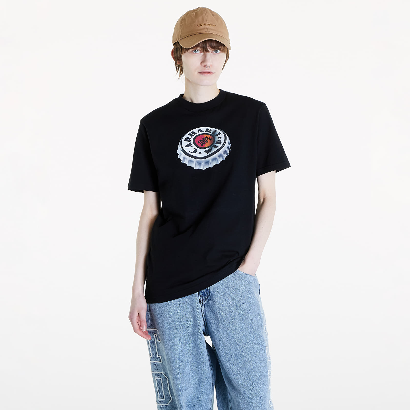 T-shirts Carhartt WIP Short Sleeve Bottle Cap T-Shirt UNISEX Black