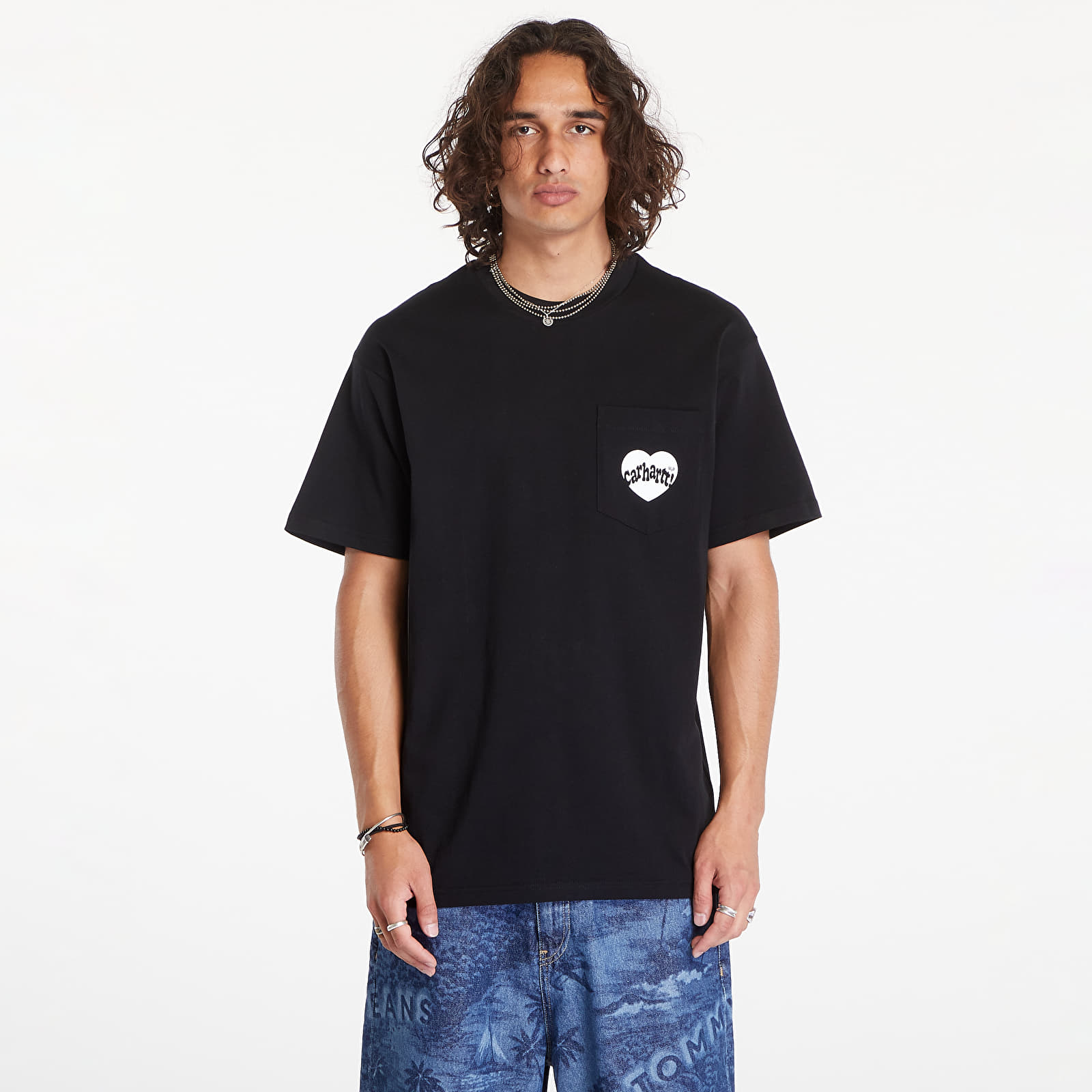 Muške majice kratkih rukava Carhartt WIP Short Sleeve Amour Pocket T-Shirt UNISEX Black/ White