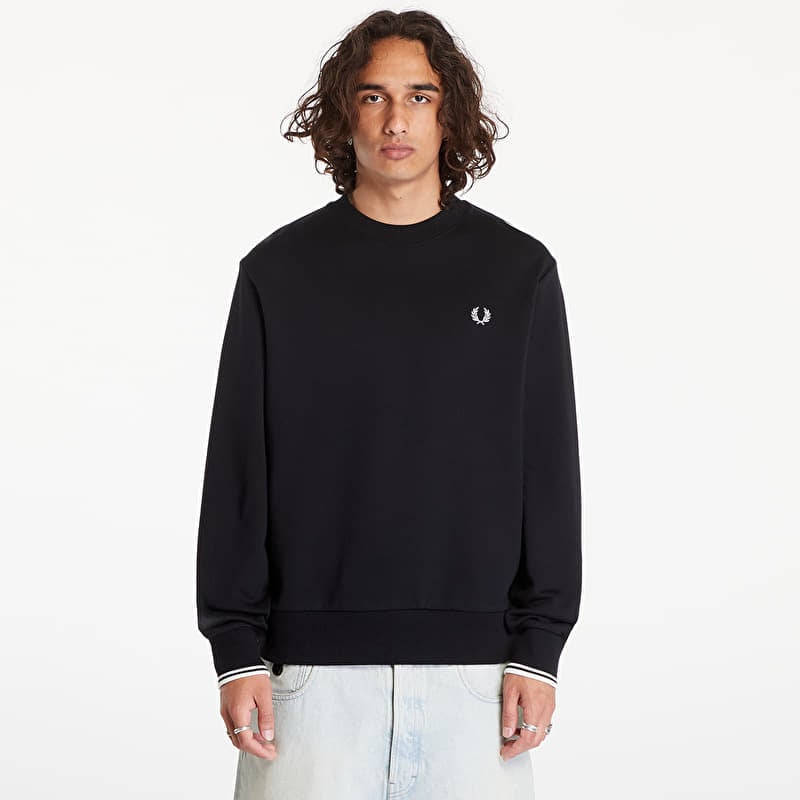 Džemperis FRED PERRY Crew Neck Sweatshirt Black