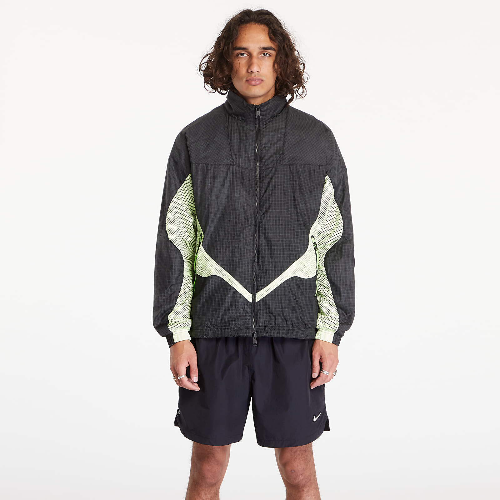 Giacche a vento Jordan M J 23 Engineered Track Jacket Black/ Light Green