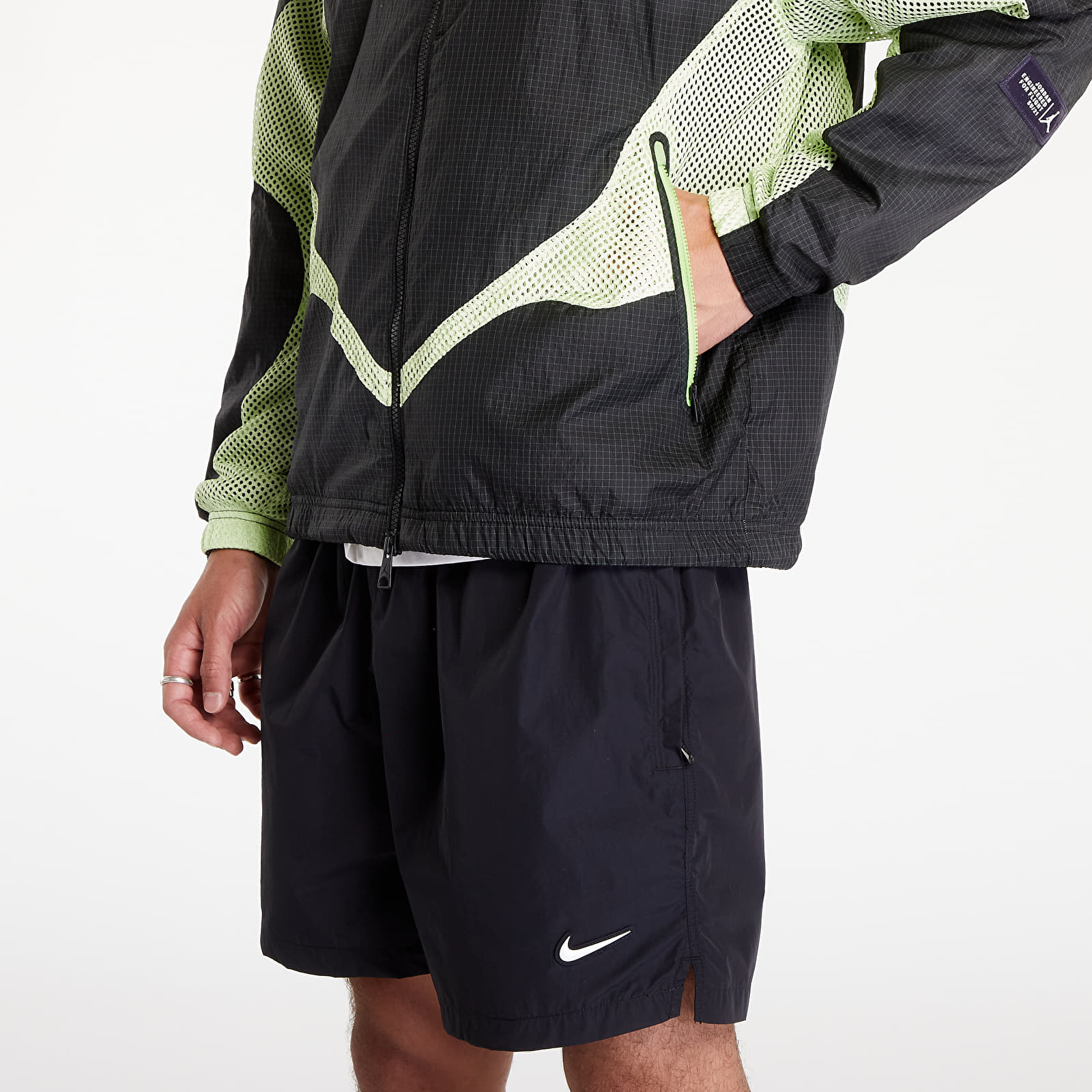 Giacche a vento Jordan M J 23 Engineered Track Jacket Black/ Light Green