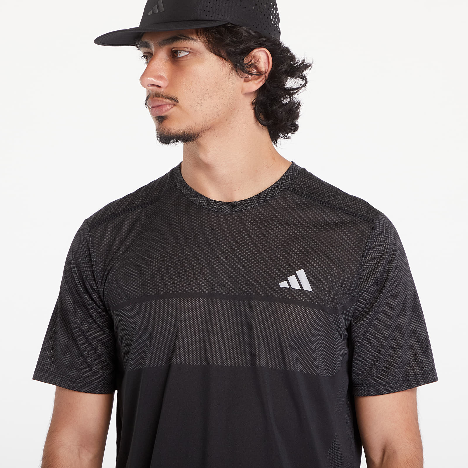 Pánská trička adidas Ultimateadidas HEAT.RDY Engineered Running Short Sleeve Tee Black/ Grey Four