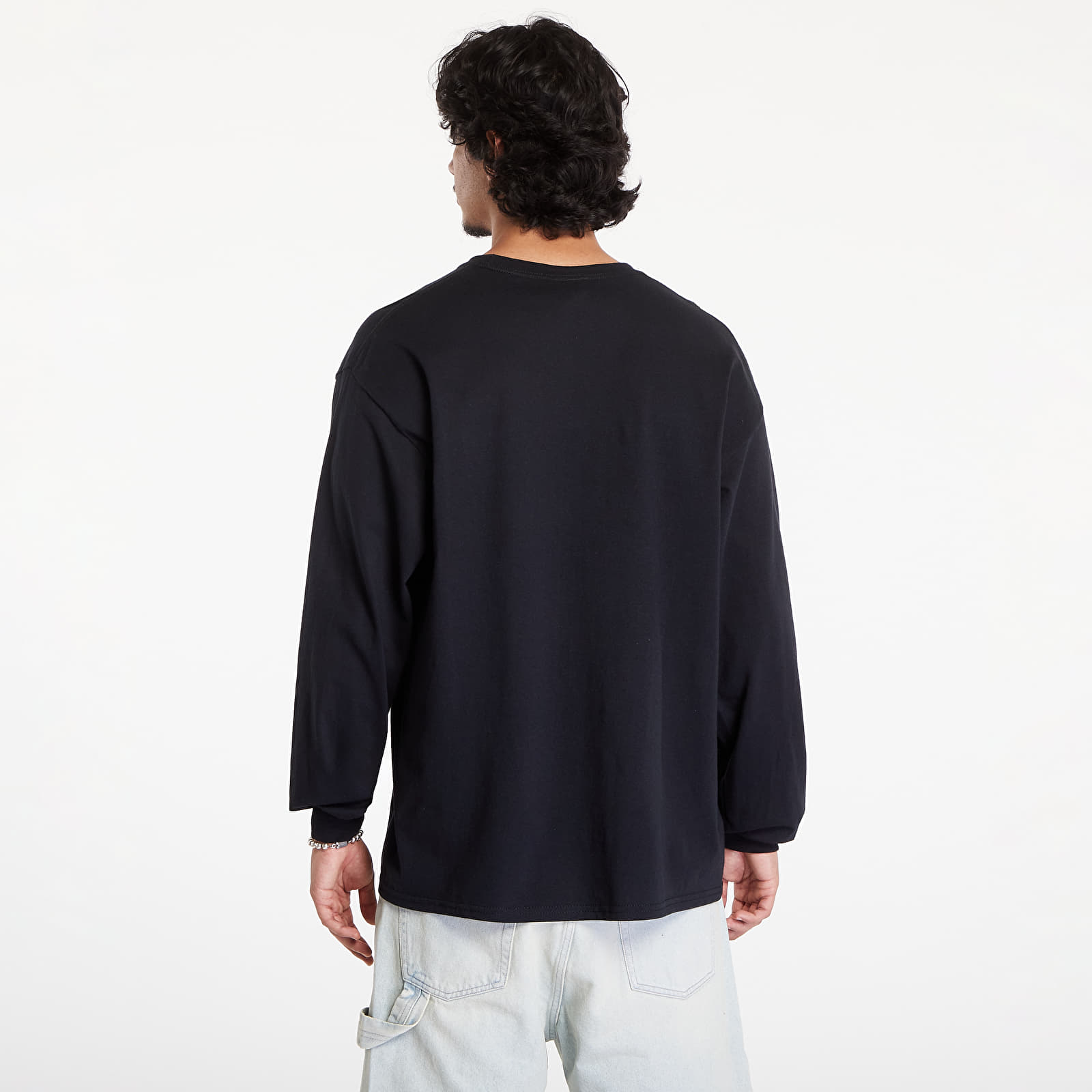 Magliette Thrasher Flame Logo LS Tee Black