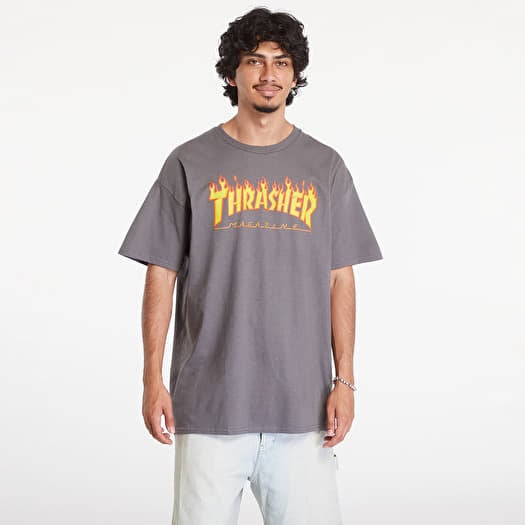 Maglietta Thrasher Flame Logo Dark Grey