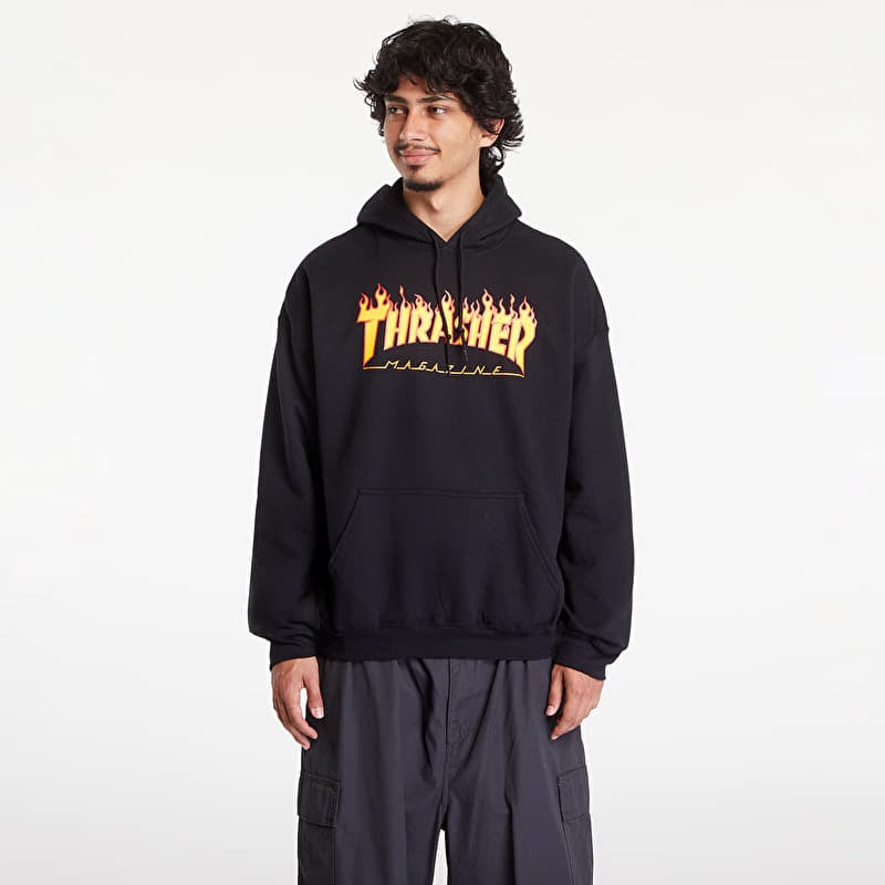 Sweatshirt Thrasher Flame Logo Hoody Black