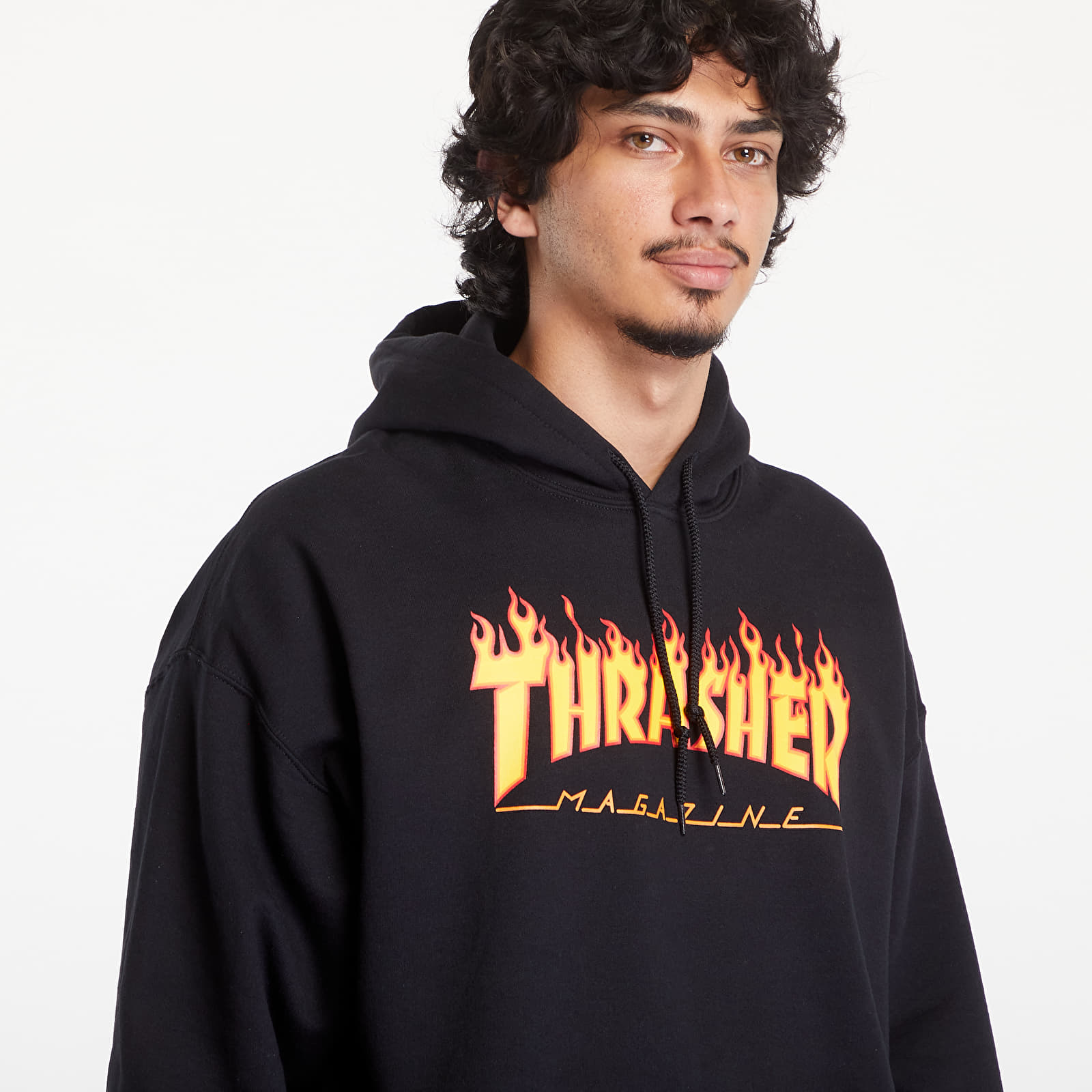 Hoodies and sweatshirts  Thrasher Flame Logo Hoody Black