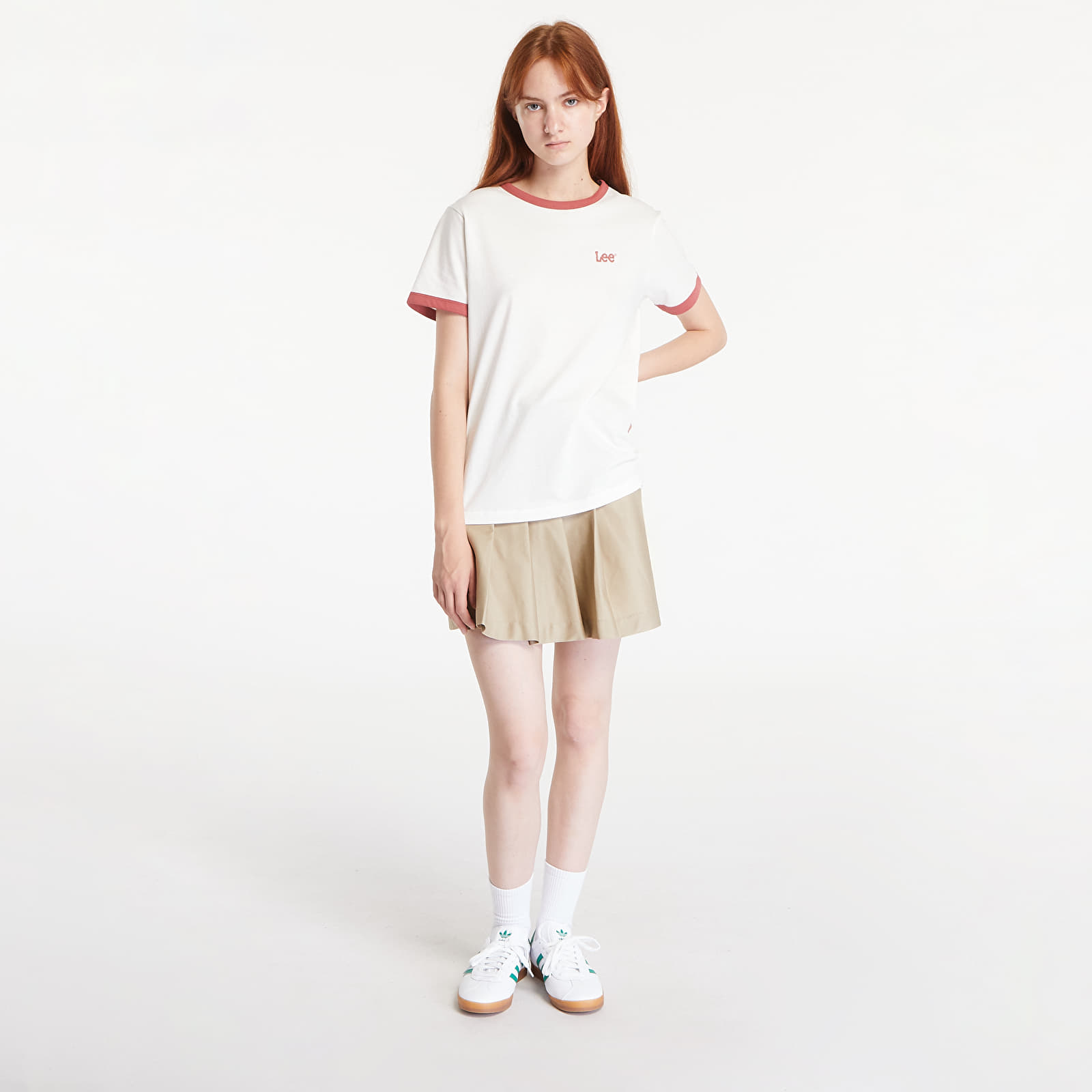 Majice Lee Ringer Tee Ecru