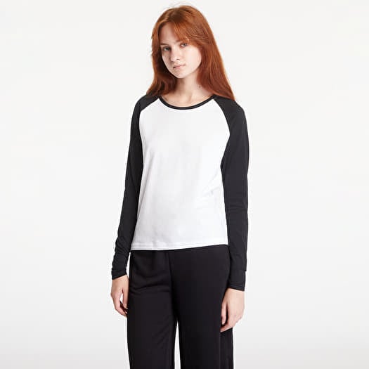 Μπλουζάκι Urban Classics Ladies Contrast Raglan Longsleeve White / Black