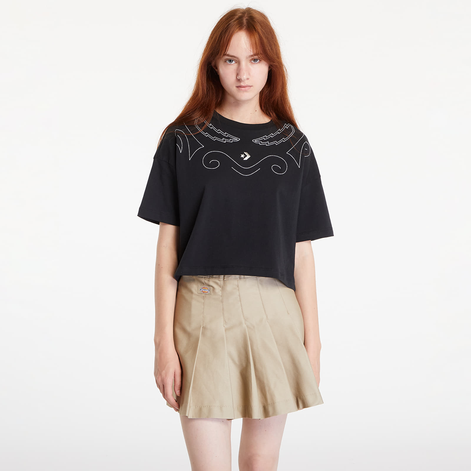 Koszulki damskie Converse Proud To Be Oversized Cropped T-Shirt Converse Black