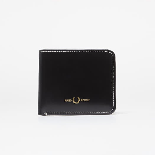 FRED PERRY Box Leather Billfold Wallet Black