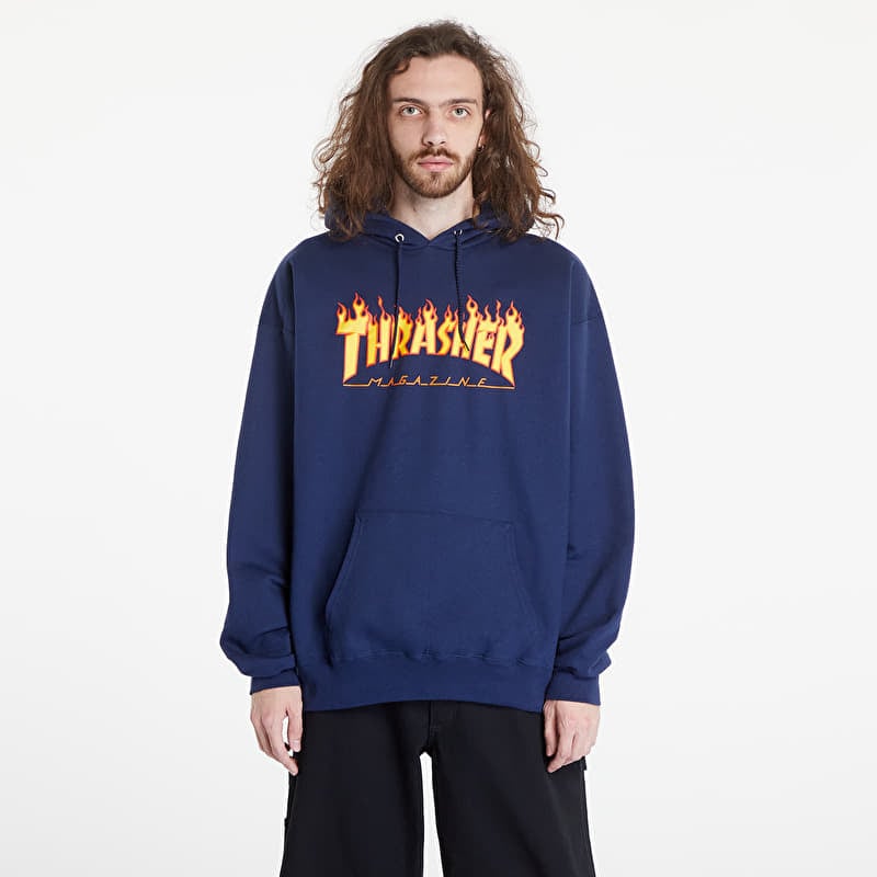 Thrasher Flame Logo Hoody navy