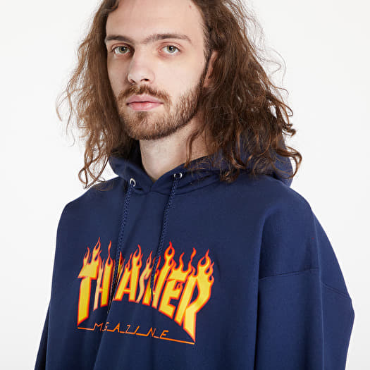 Sweatshirts Thrasher Flame Logo Hoody navy Queens