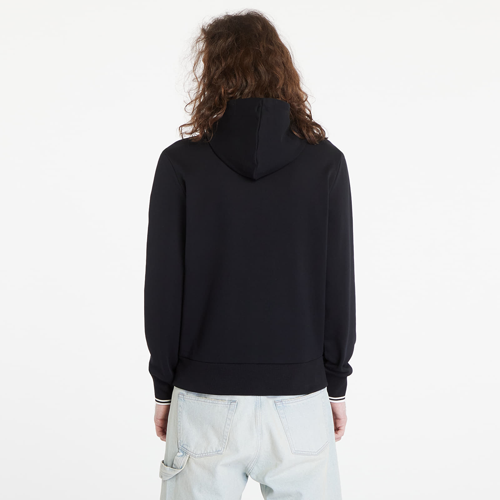 Heren sweatshirts FRED PERRY Hooded Zip Through Sweatshirt Black