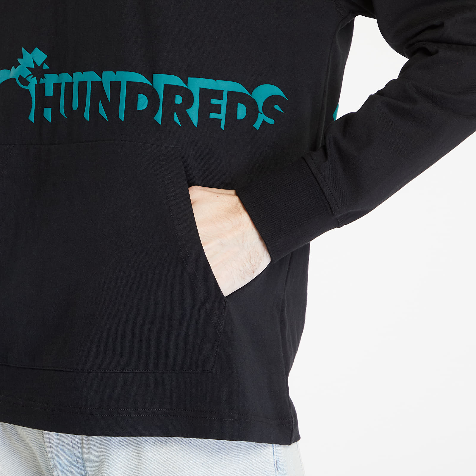 T-Shirts The Hundreds Beta Hooded LS T-Shirt černé