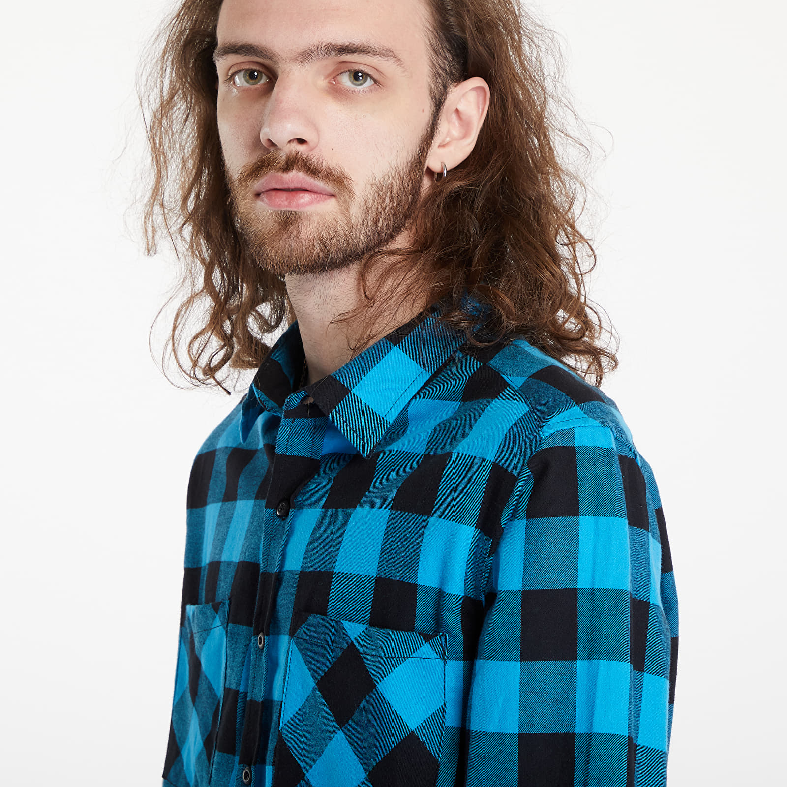 Särgid Urban Classics Checked Flanell Shirt Black/ Blue