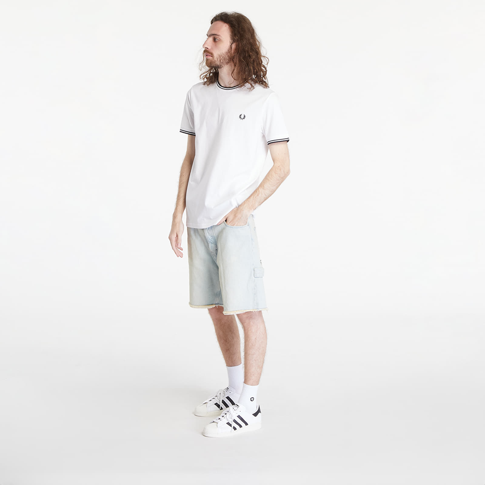 T-shirt FRED PERRY Twin Tipped T-Shirt White XL