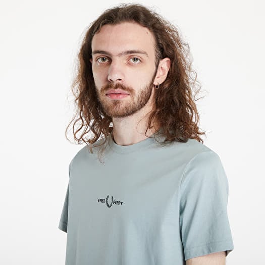 Tシャツ・カットソー FRED PERRY Cotton t-shirt logo embroidery SILVER BLUE Men's T-shirts FRED PERRY Embroidered T-Shirt Silver Blue