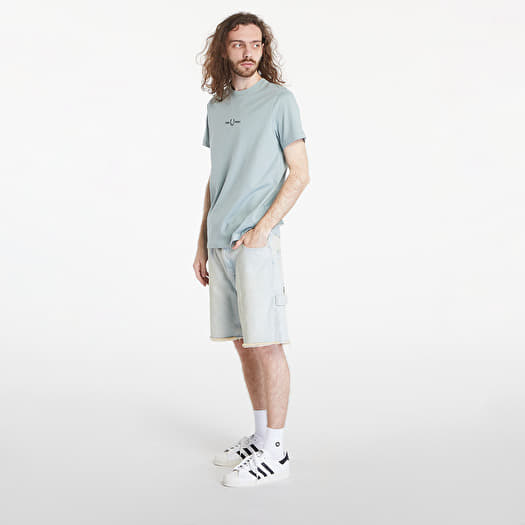 Tシャツ・カットソー FRED PERRY Cotton t-shirt logo embroidery SILVER BLUE Men's T-shirts FRED PERRY Embroidered T-Shirt Silver Blue