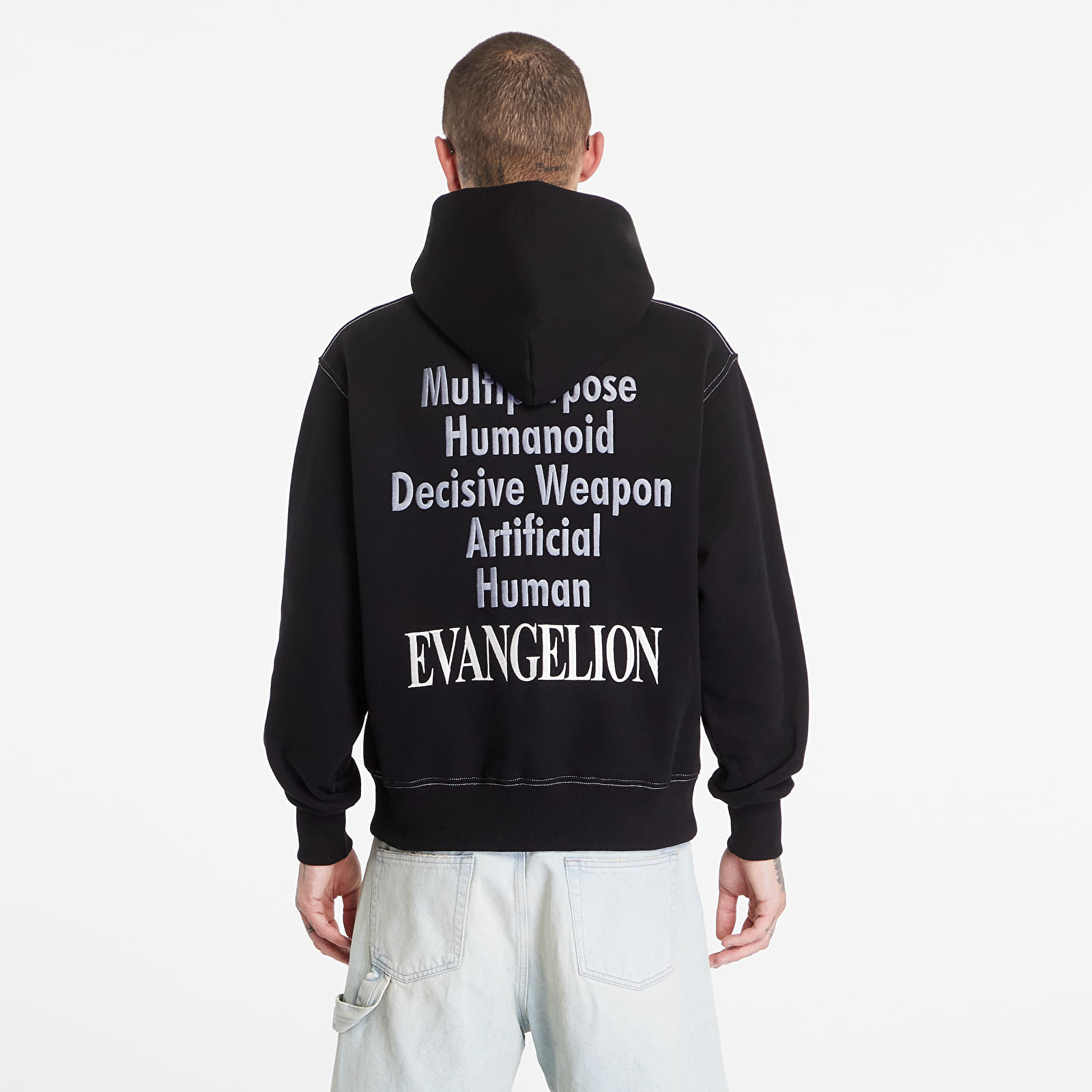 Black white human hoodie best sale