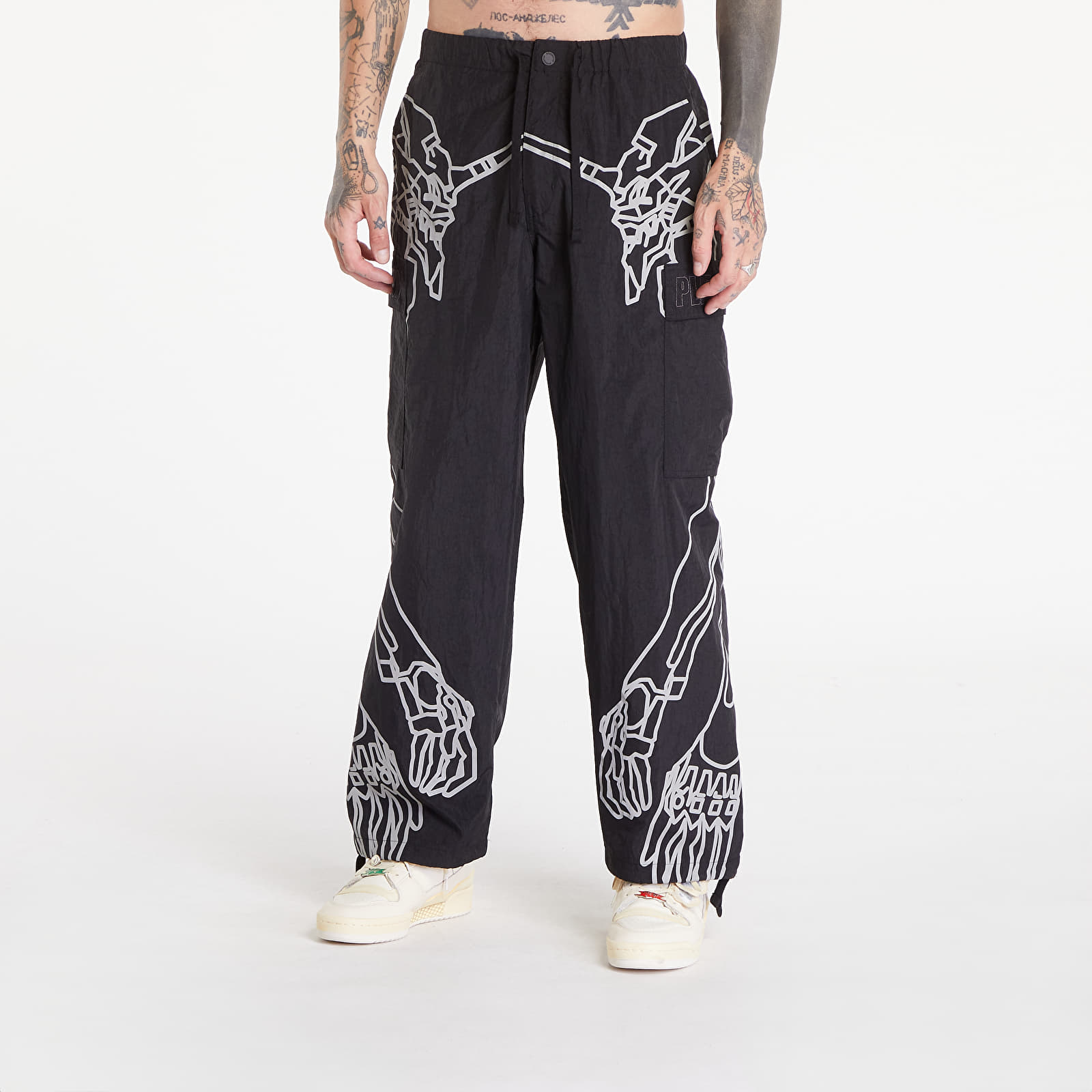Men's trousers PLEASURES x Evangelion Eva-1 Cargo Pants Black