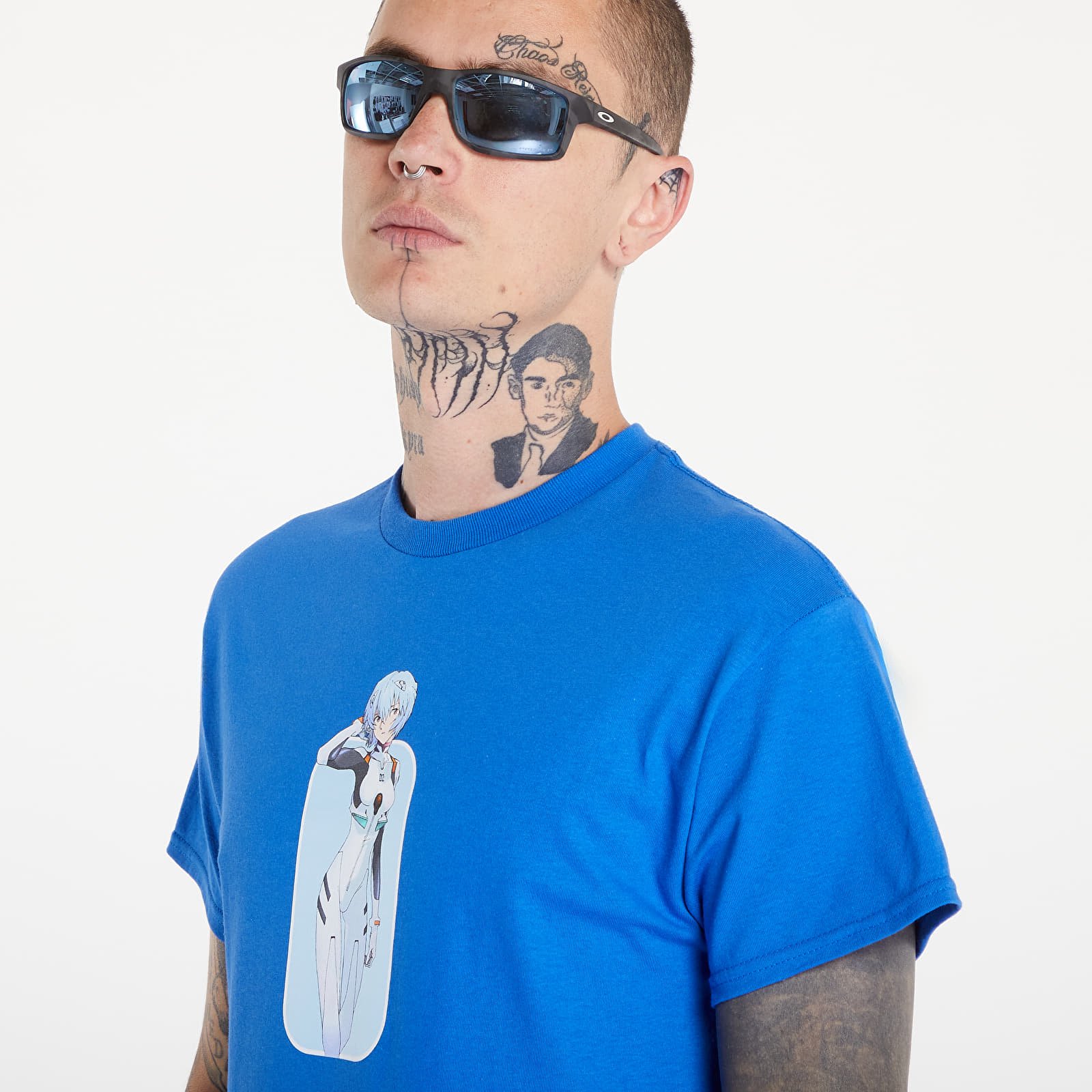 T-shirts til mænd PLEASURES x Evangelion Rei T-Shirt Blue