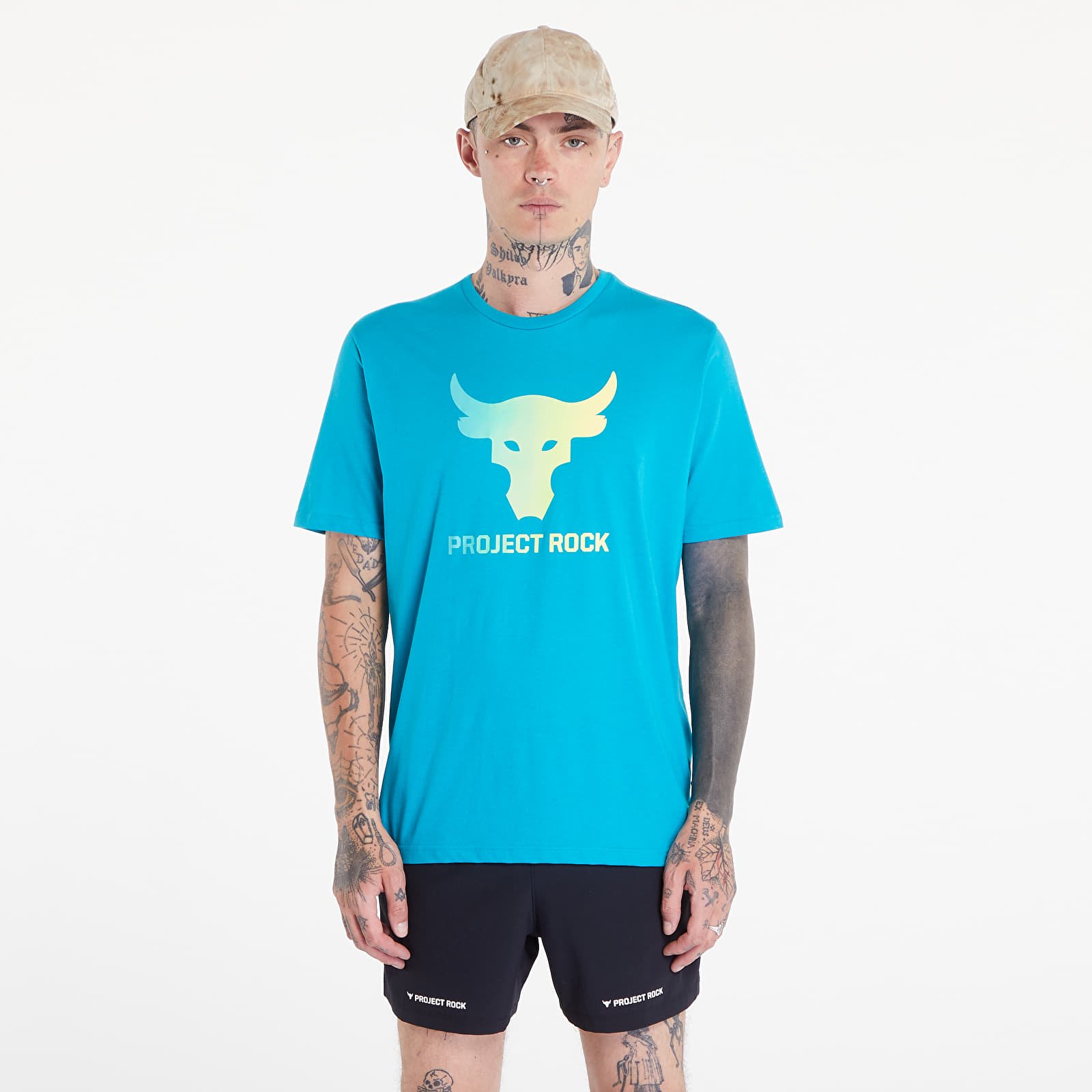T-shirts Under Armour Project Rock Payoff Graphic Short Sleeve Tee Circuit Teal/ Radial Turquoise/ High-Vis Yellow