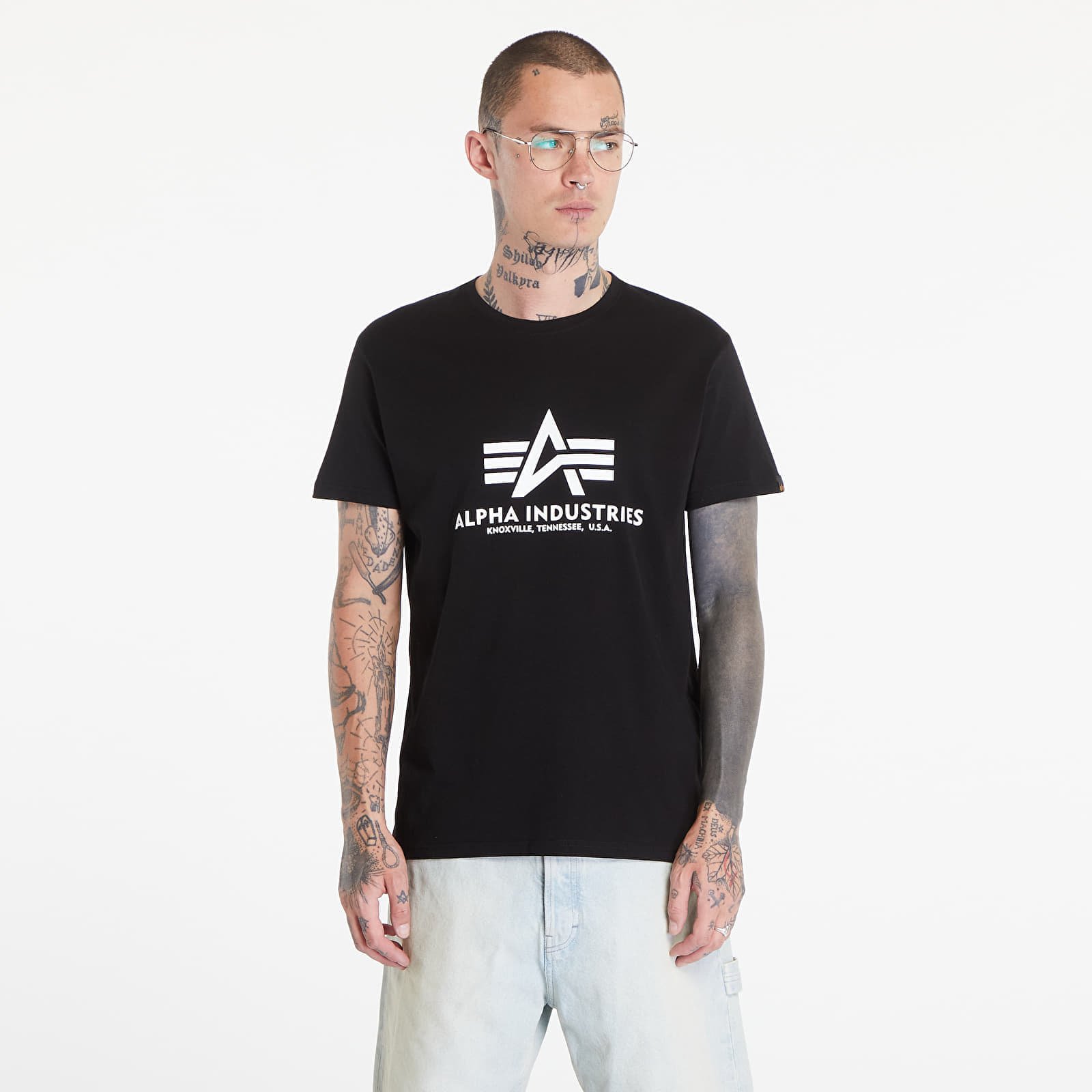 Maglietta Alpha Industries Basic Tee Black/ White S