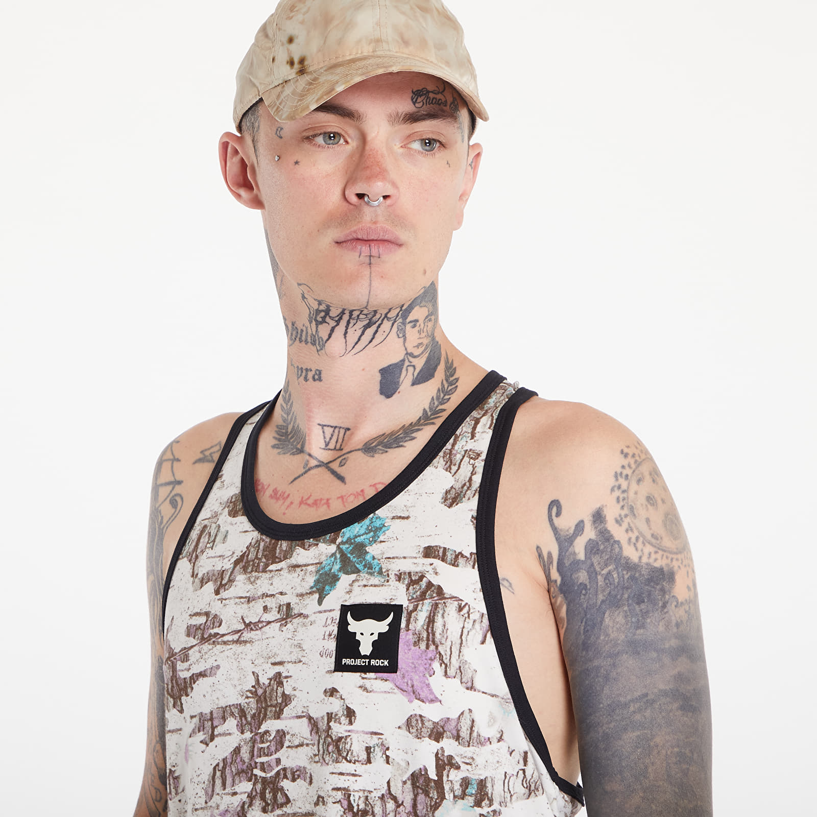 Tank topper Under Armour Project Rock Camo Graphic Track Top Silt/ Black