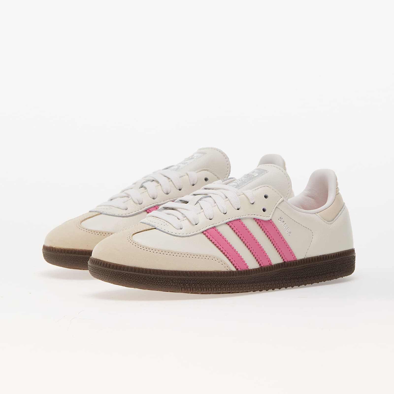 Naisten lenkkarit ja kengät adidas Samba Og W Cloud White/ Lucid Pink/ Wonder White